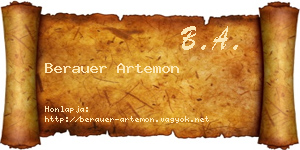 Berauer Artemon névjegykártya
